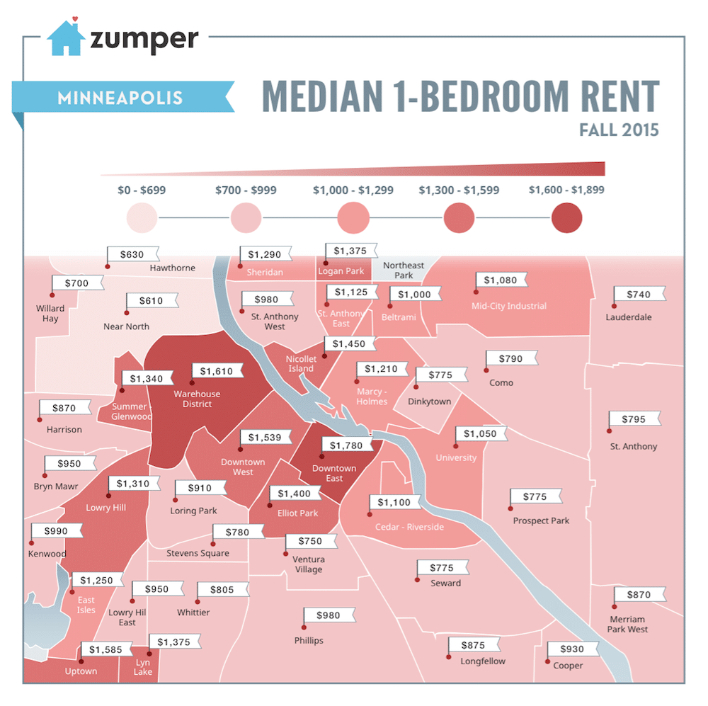 Minneapolis Rent Map - September 2015