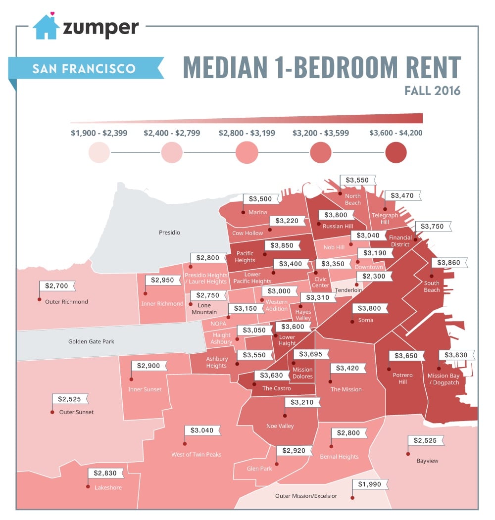 SanFrancisco_MonthlyPriceMedianMap_Fall2016