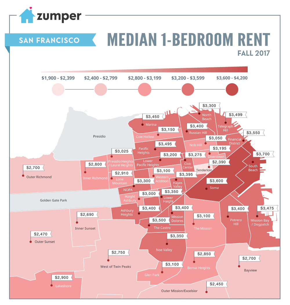 SanFrancisco_MonthlyPriceMedianMap_Fall2017