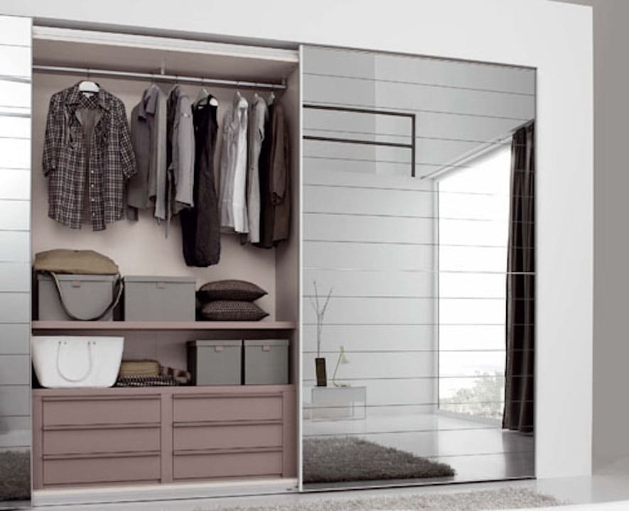 Mirror sliding closet door