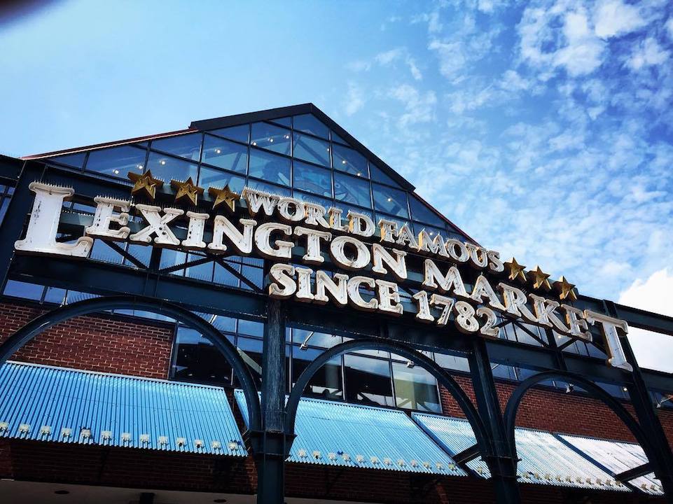 close up of lexington market sign