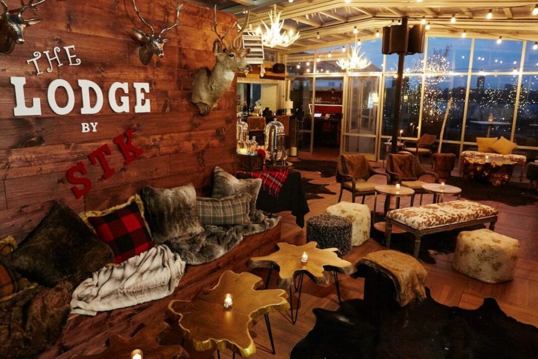 cozy seating in wood paneled room