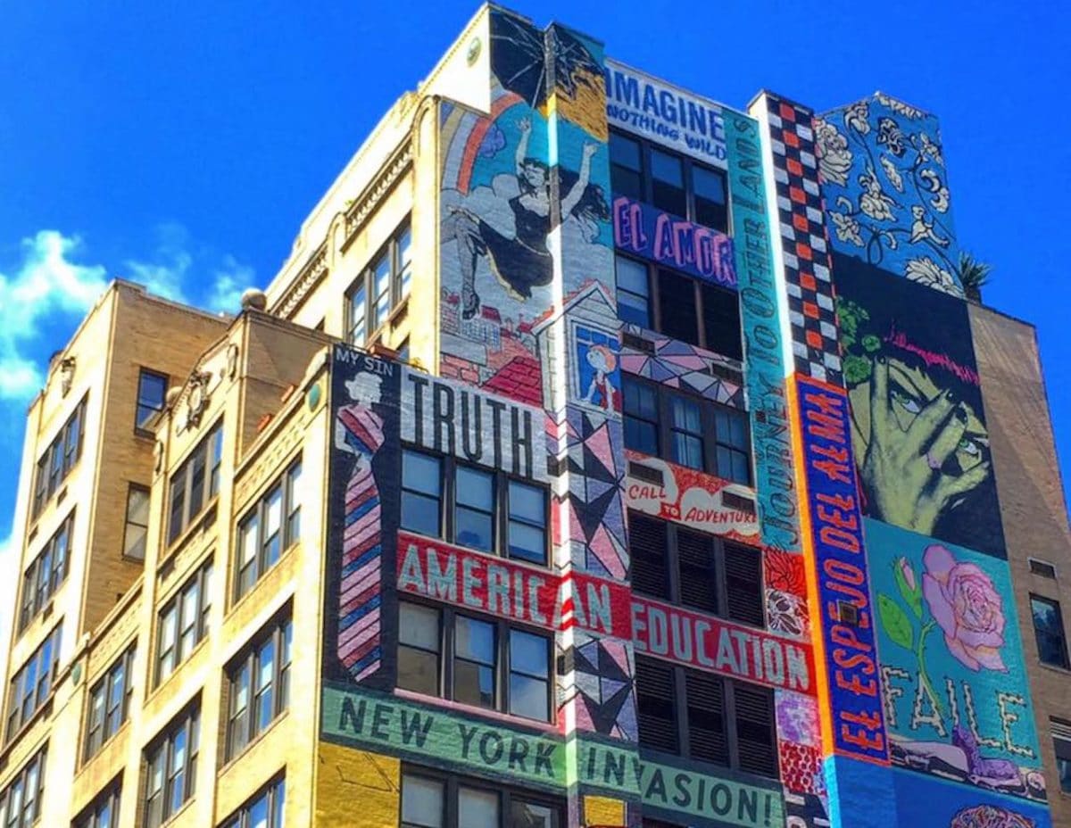 building with colorful murals and art 