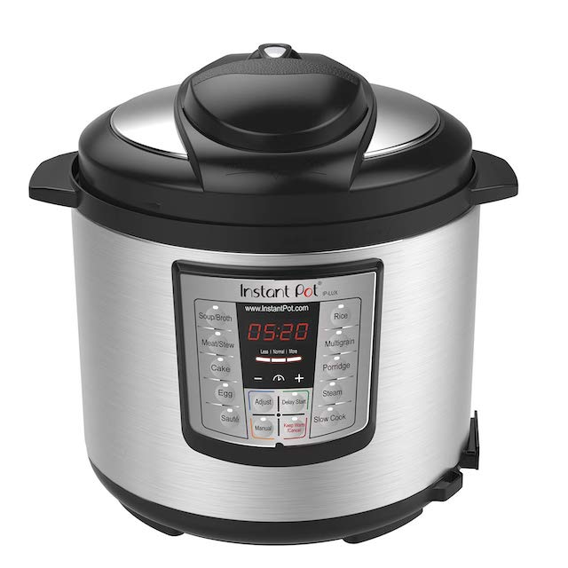 close up of instant pot with white background