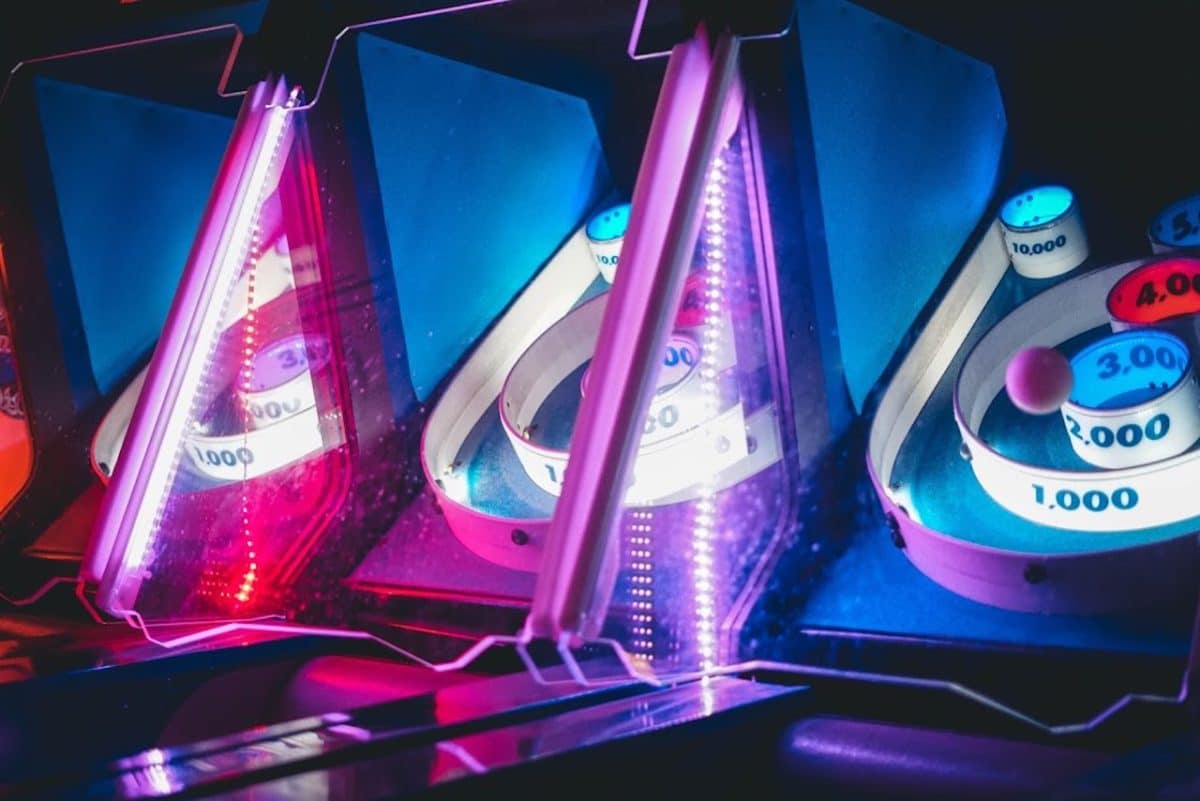 close up of skee-ball machine