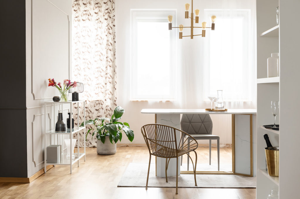 furnished living and dining room 