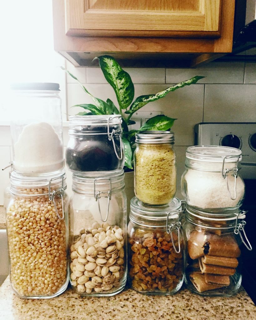 dry food in jars