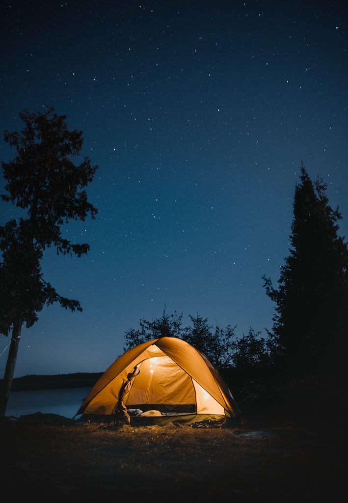 camping under stars