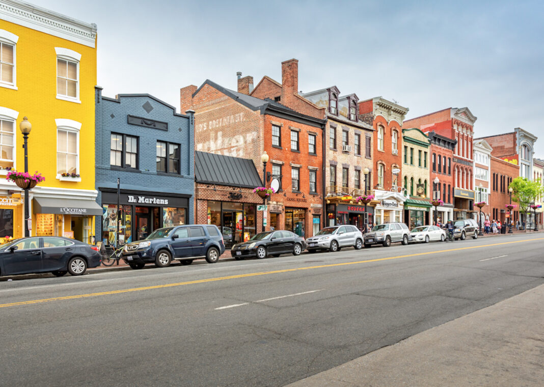 Rows of shops in Washington, D.C.