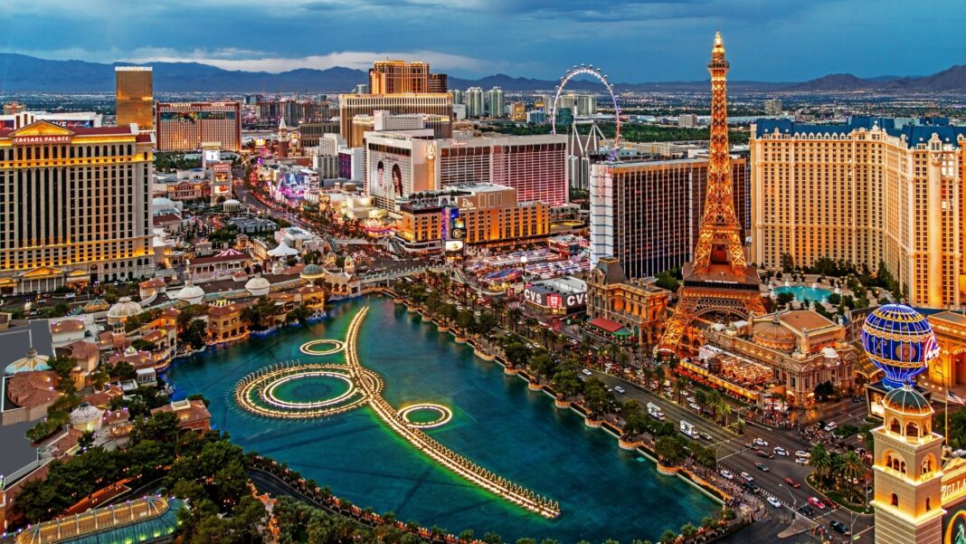 Overhead photo of the las vegas skyline