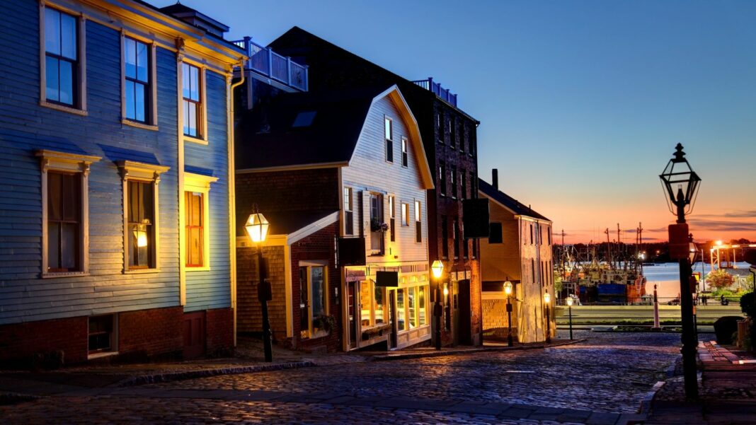 New Bedford Harbor and downtown skyline.