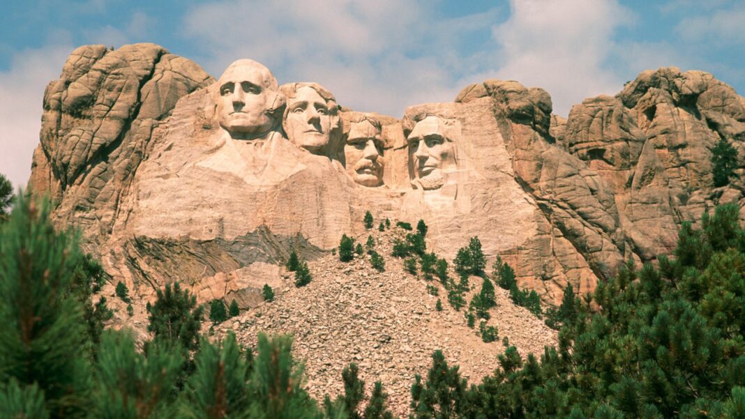 View of Mount Rushmore.