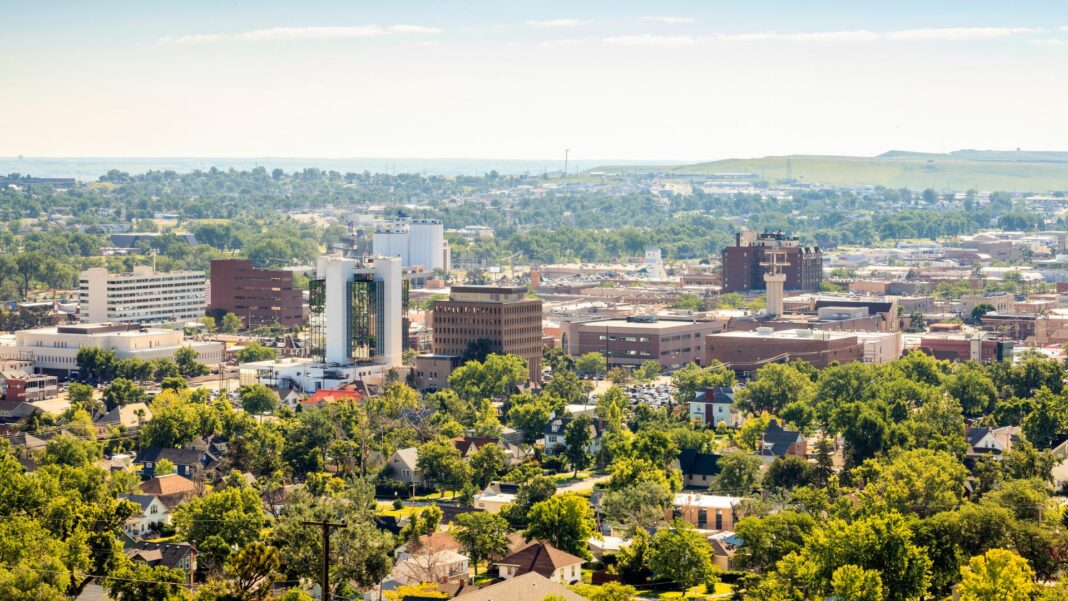 Panorama of Rapid City, South Dakota, USA