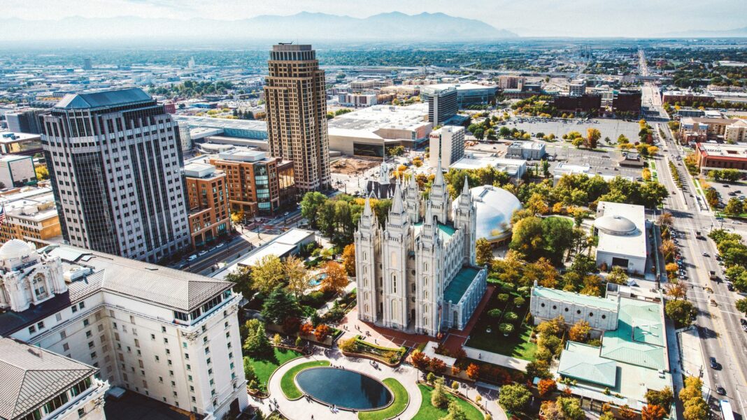 Salt Lake City Aerial View, Utah. USA