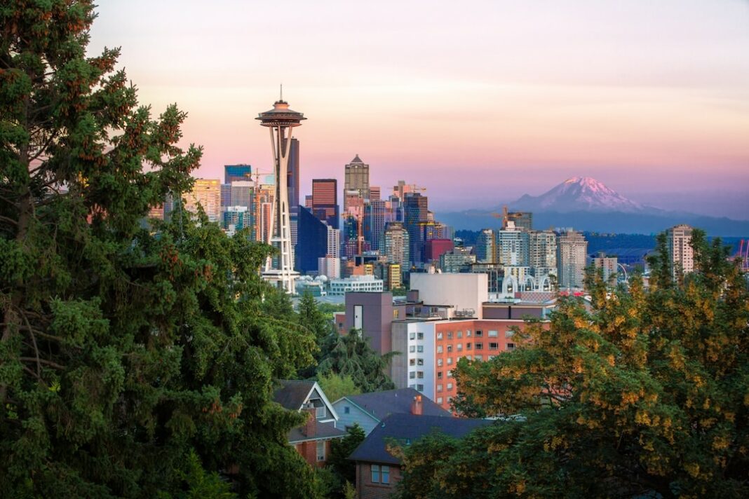 A view of the space needle in Seattle